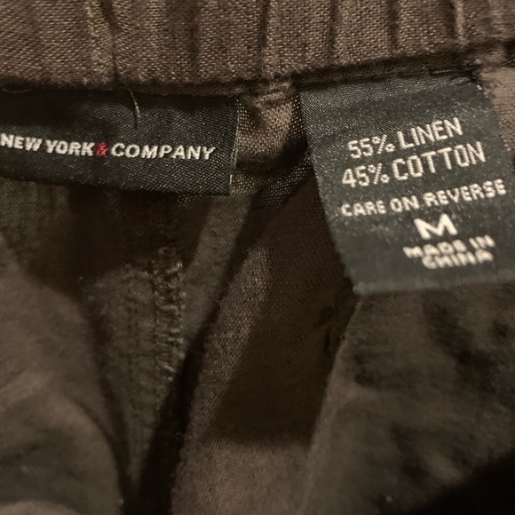 New York & Company brown linen/cotton pull on pants size medium GUC - Picture 3 of 3